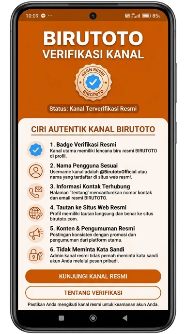 Tampilan kanal resmi birutoto